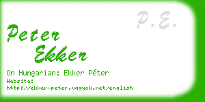 peter ekker business card